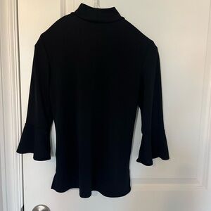 Topshop Elegant Black Flare Sleeve Blouse